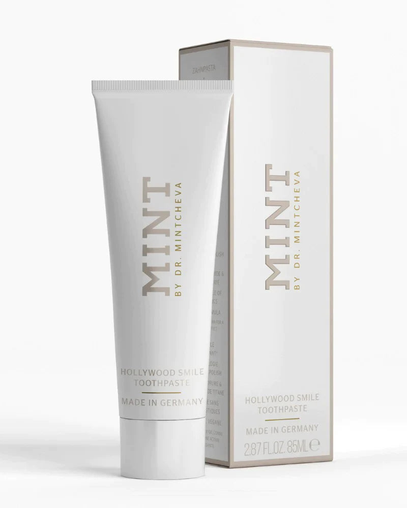 MINT Hollywood Smile Zahnpasta Produktfoto mit Verpackung