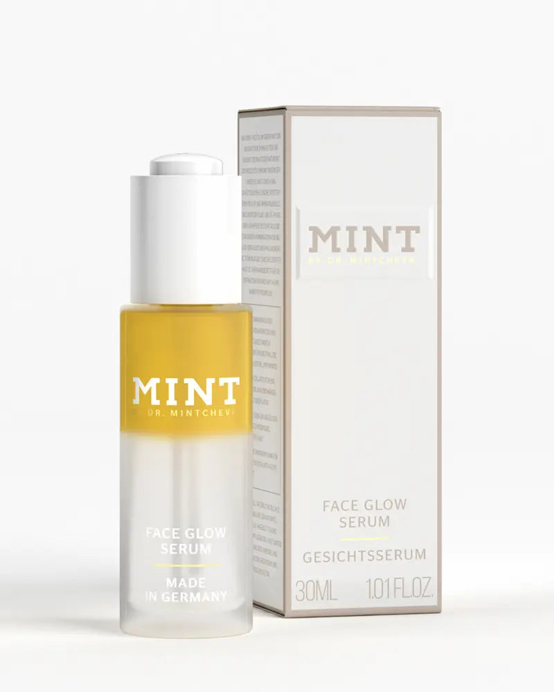 MINT Faceglow Serum: Produktfoto mit Verpackung