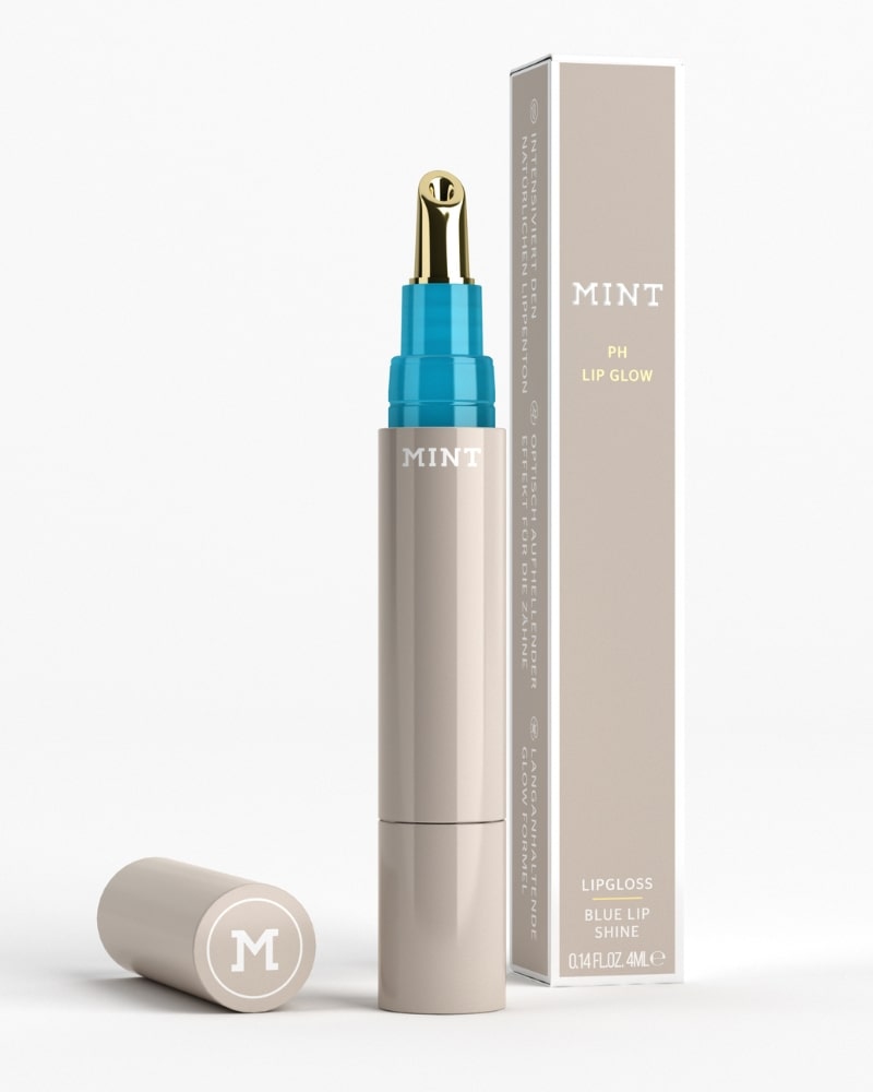 Produktfoto mit Verpackung: MINT Blue Lipshine Glow