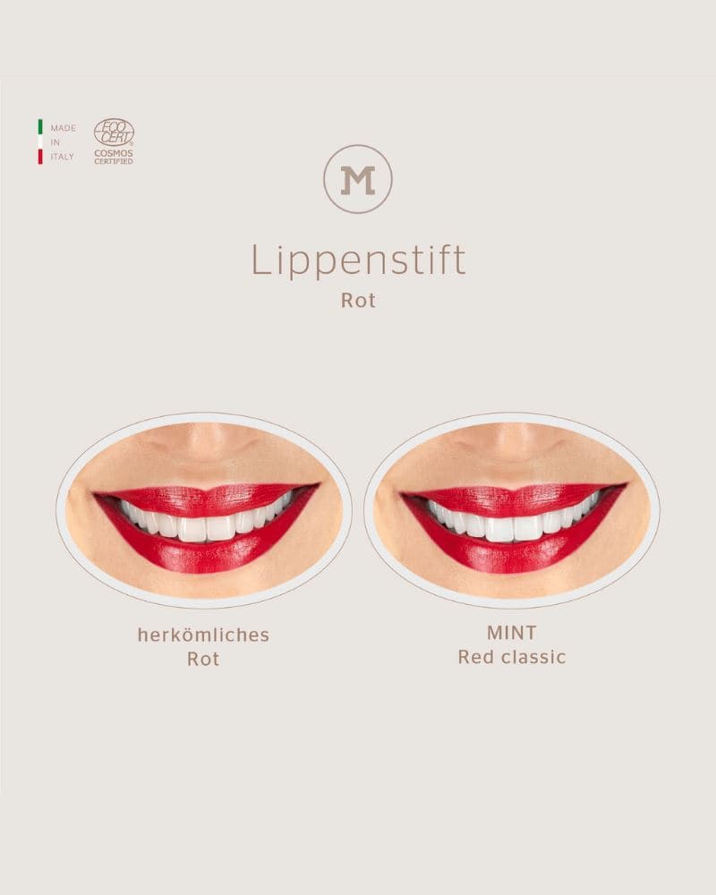 Vergleich Mint Lippenstift Red Classic