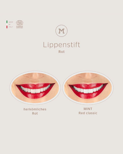 Vergleich Mint Lippenstift Red Classic